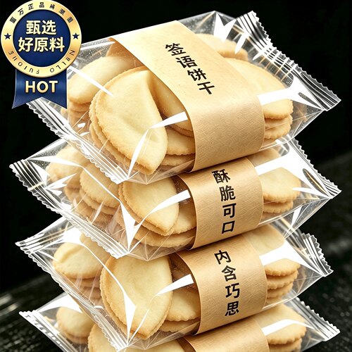 天猫甄选纯英文励志幸运签语饼干七夕情话520曲奇饼干官方旗舰店