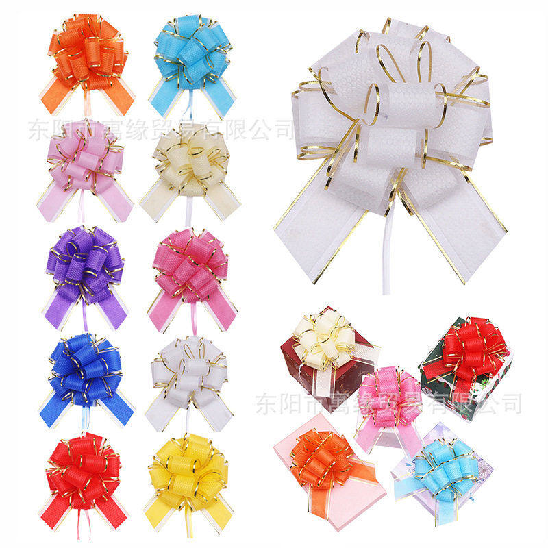 跨境50#金边石头纹立体球花 鲜花圣诞节日礼品包装拉花彩带厂家,节庆用品/礼品,拉花,淘宝优惠券,粉丝福利购,淘宝优惠卷