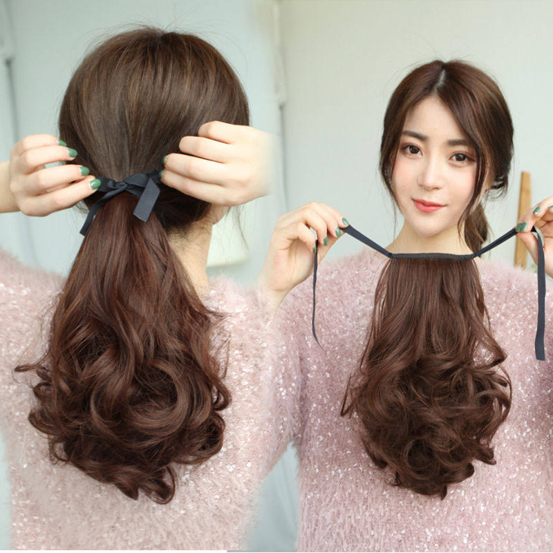 马尾化纤假发马尾女中长款绑带式梨花卷马尾真发逼真卷发马尾假发,美发护发/假发,马尾,淘宝优惠券,粉丝福利购,淘宝优惠卷