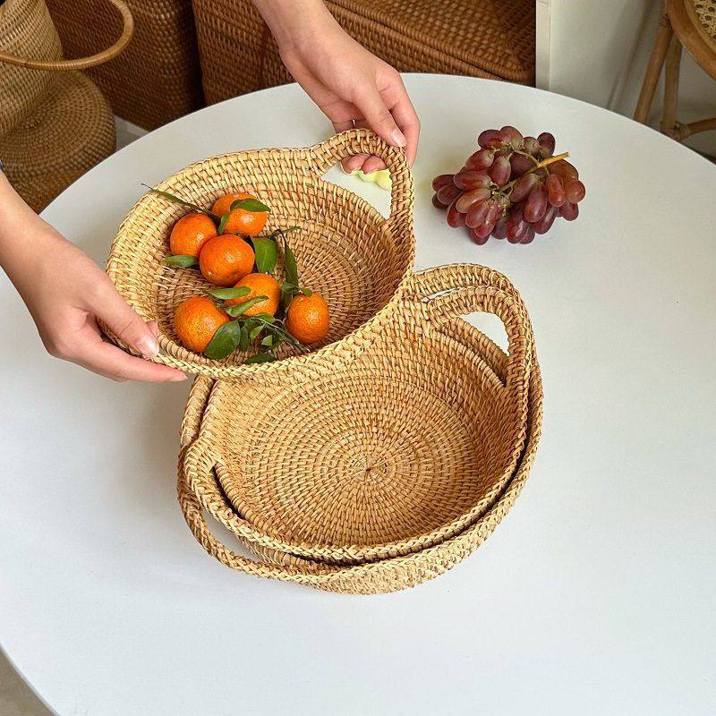 越南藤编客厅家用水果篮现创意果盘托盘越南双耳藤篮放水果篮子,餐饮具,果盆/果盘/果篮,淘宝优惠券,粉丝福利购,淘宝优惠卷