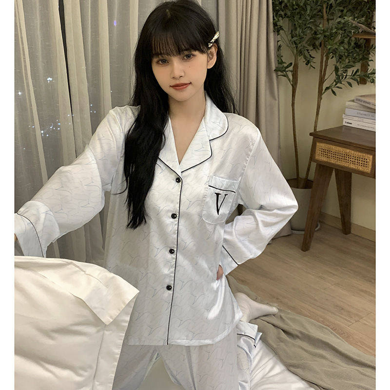 维家秘密平替VS勾勾冰丝睡衣女春秋级感长袖水光绸家居服套装