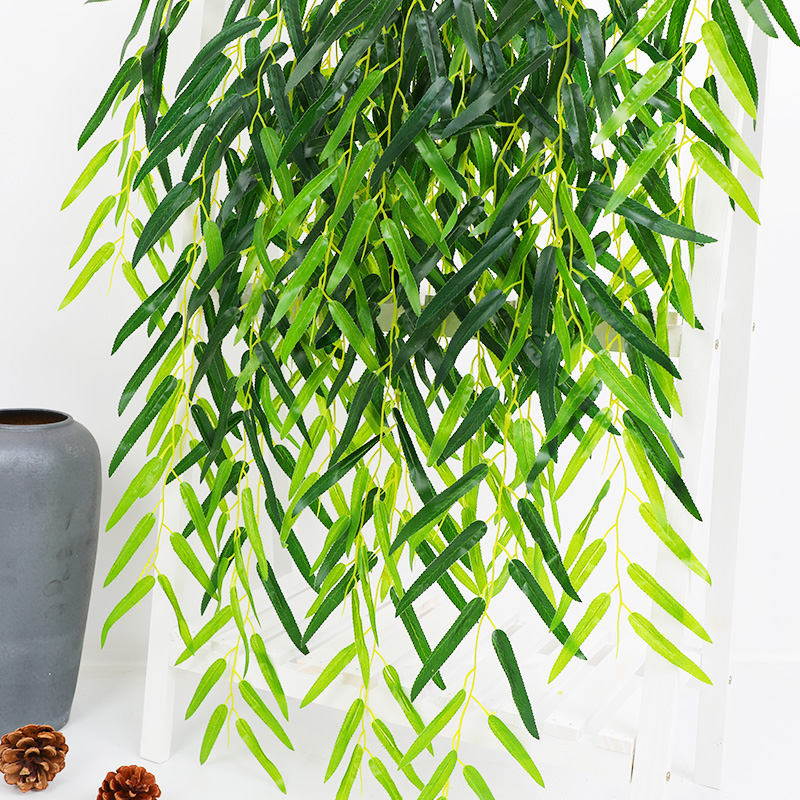 速发柳树叶柳树观假柳树枝植条装饰叶子垂柳条吊顶绿景物树枝树叶