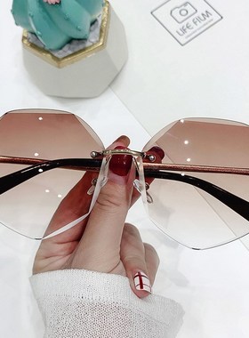 速发墨025年新款时尚无框切边2镜士款防紫太线外潮流