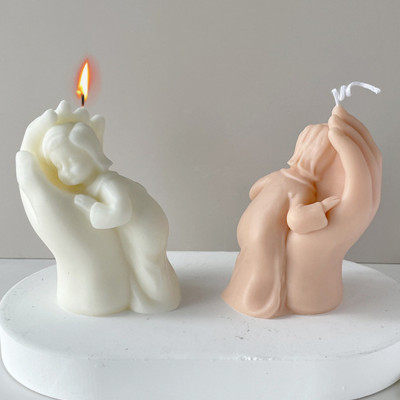 推荐Mother Child Silicone Candle Mold Mother's Hand Portrait