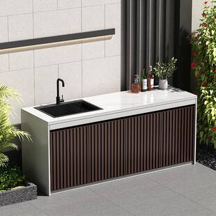 户外蜂窝铝水池仿大理石洗手盆室外花园烧烤台岩板洗手台左边水槽