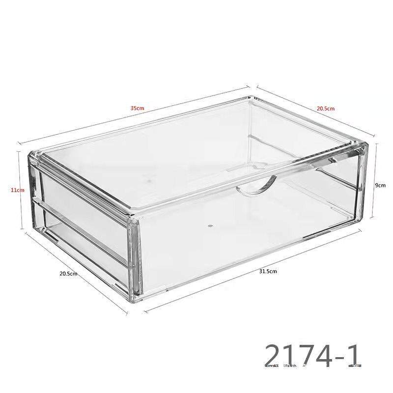 特大号抽屉式桌面透明收纳盒亚克力A4纸化妆品文具手账美甲整理架图片