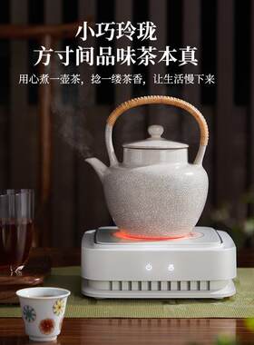 [招商]电陶炉煮茶炉猫眼白陶壶小型家用玻璃蒸煮茶壶