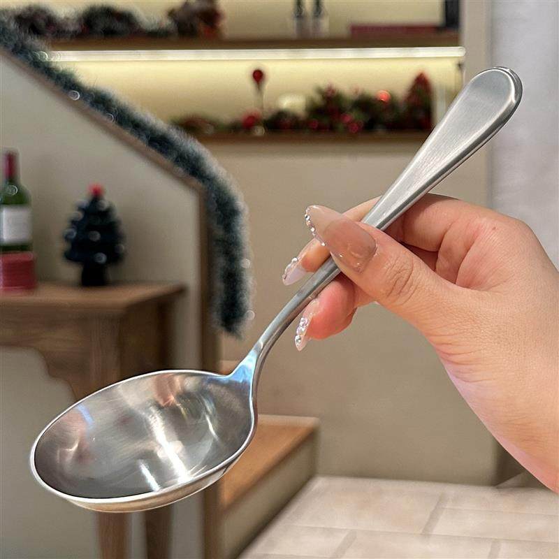 高级质感~1810不锈钢大口喝汤干饭勺子长柄大号吃面粥勺汤匙调羹,餐饮具,西餐勺,淘宝优惠券,粉丝福利购,淘宝优惠卷