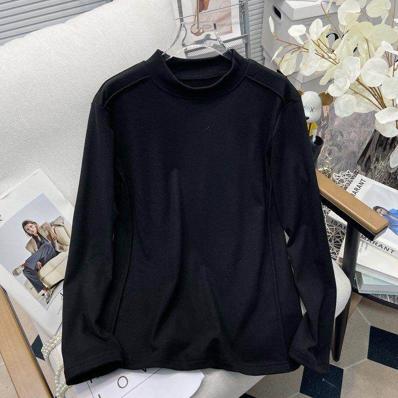 胡子叔大码女装黑色打底衫秋冬新款内搭胖mm半高领德绒长袖上衣潮,女装/女士精品,大码内搭,淘宝优惠券,粉丝福利购,淘宝优惠卷