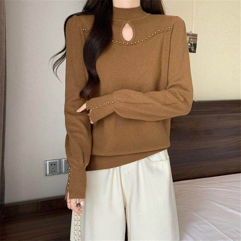 大尺码女装半高领毛衣女秋冬钉珠镂空设计感针织衫上,女装/女士精品,大码内搭,淘宝优惠券,粉丝福利购,淘宝优惠卷