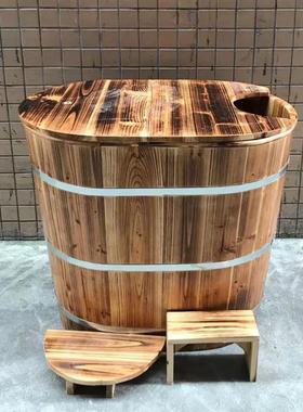 2tcu加高加厚省空间泡澡木桶浴桶浴缸沐浴桶成人洗澡盆实木薰蒸桶