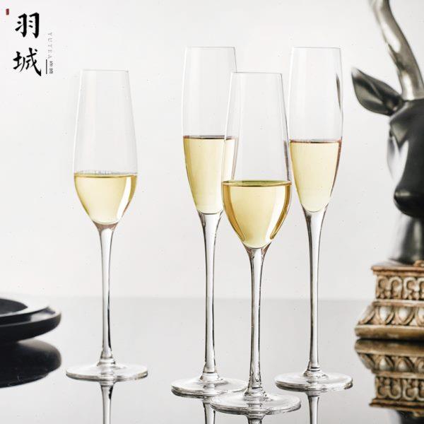 水晶玻璃香槟杯套装家用红酒杯2个鸡尾酒高脚杯一对欧式创意酒具