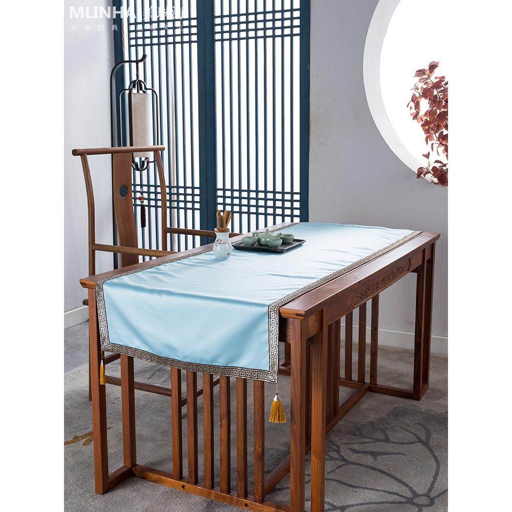 新中式茶桌布茶几茶台盖布客厅茶道禅意简约轻奢绸缎长条布艺桌垫,居家布艺,桌布,淘宝优惠券,粉丝福利购,淘宝优惠卷