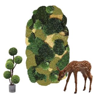 不规则草地苔藓儿童房地毯创意高端橱窗样板间装饰绿色森林湿地垫