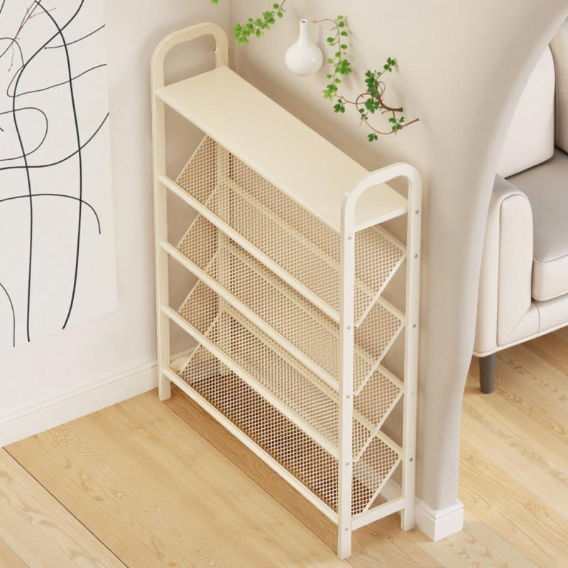 家用钢制鞋架门口落地多层置物架铁艺简易收纳层架玄关入户门后鞋