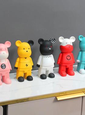 暴力熊摆件客厅轻奢电视柜酒柜卡通爱心熊小公仔网红儿童房装饰品
