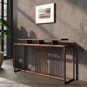 入户条案新中式 实木端景玄关台桌条几禅意供桌子靠墙玄茶水餐边柜