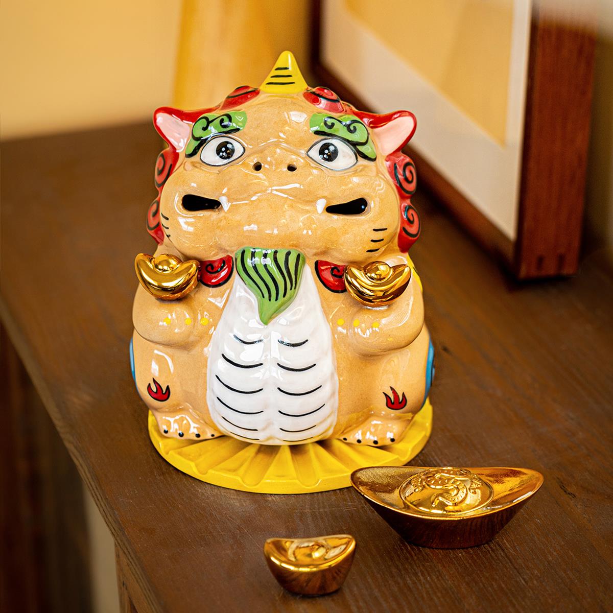 围炉集物高级感貔貅摆件陶瓷香炉桌面艺术品中古开业乔迁结婚礼物
