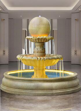 大型圆球流水喷泉摆件创意庭院落地鱼池水景室内户外招财转运装饰