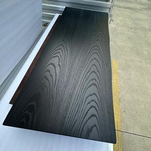 碳化木板北美白蜡木大板整板茶桌餐桌面板原木斗柜黑色实木板定制