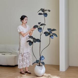 仿真绿植黑金刚橡皮树室内客厅高端轻奢落地摆件高级仿生植物装饰