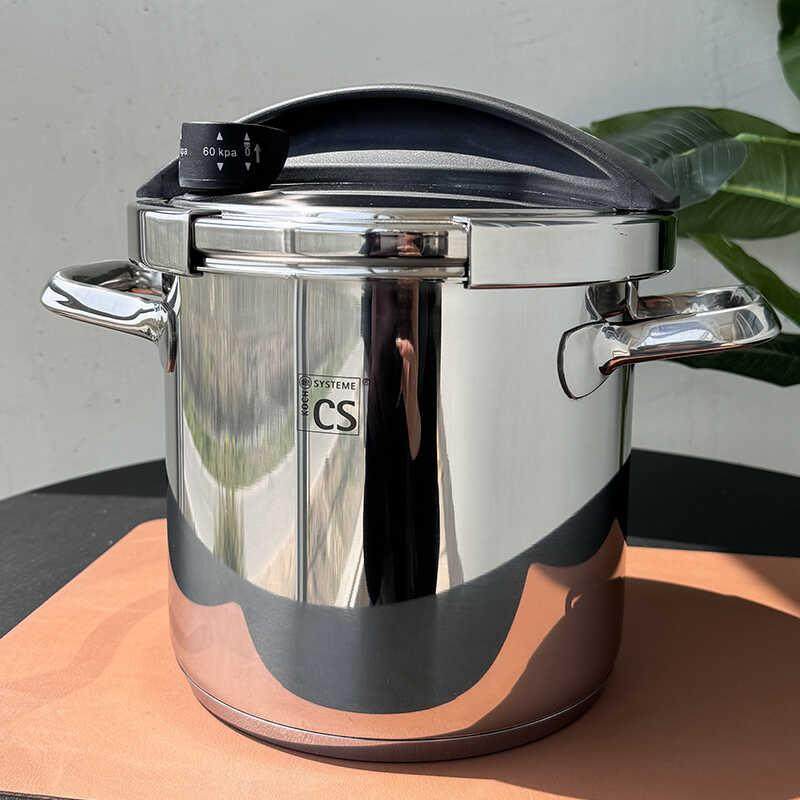 德国CS304不锈钢高压锅压力锅煲汤炖锅家用燃气电磁炉通用5.5L