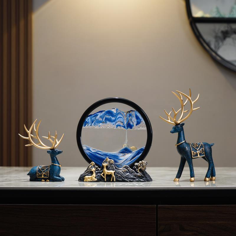 轻奢创意流沙画沙漏摆件客厅酒柜办公桌高级感装饰品乔迁新居礼物