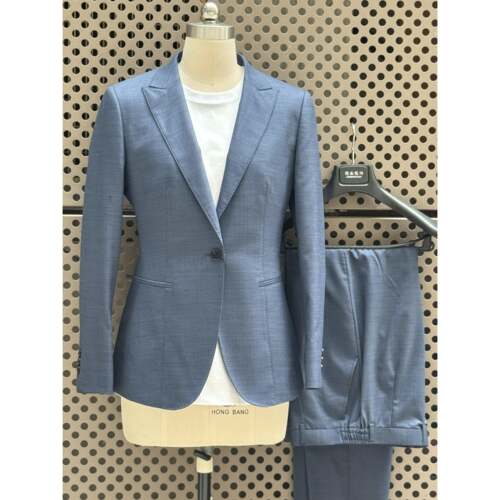 25年Volvo4 S店新款蓝灰色女式西服西装西裤白T恤职业正装工服