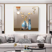 客厅装 饰画单幅现代简约餐厅挂画正方形进门过道玄关轻奢墙面壁画