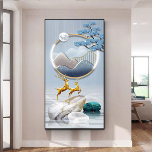 入户门玄关装饰画正对门走廊过道壁画现代玄幻2025新款挂画高级感