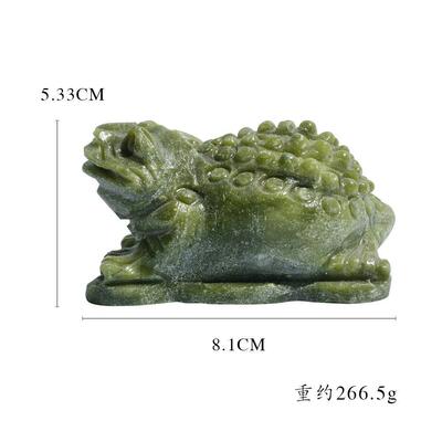 宏兴工厂自营岫岩绿凤玉金蟾玉石蟾蜍家居摆件现货