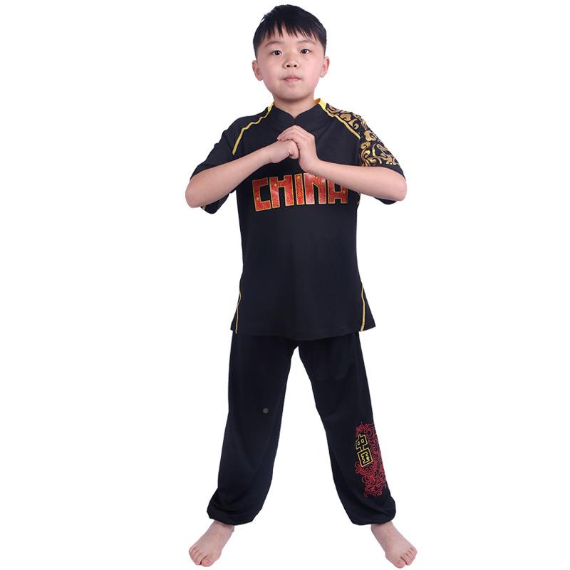新品印秋冬长短袖圆领67790541高弹汗排中国红武术服训练打比服可