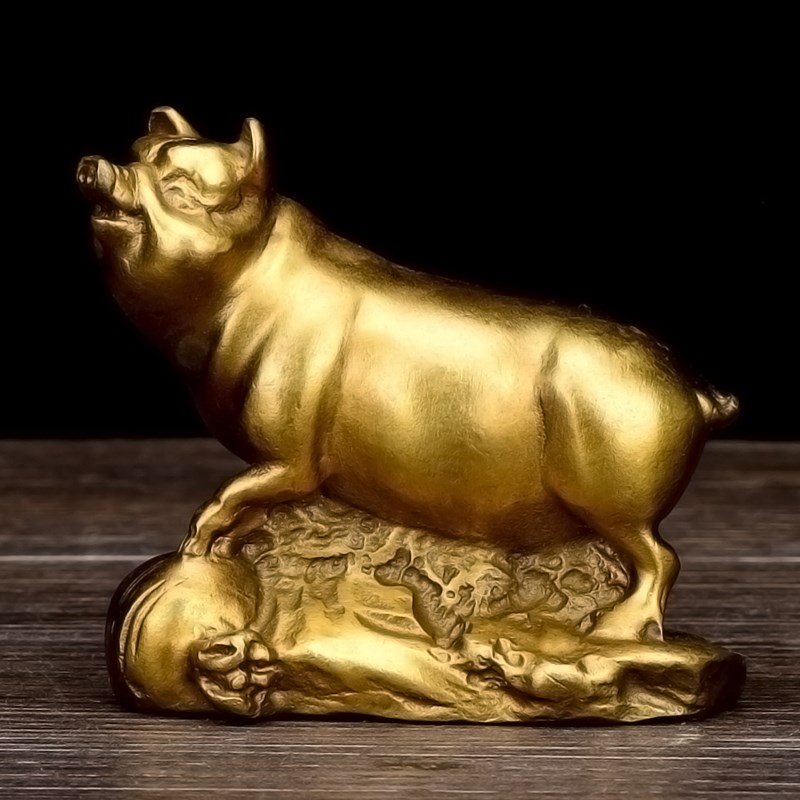 十二生肖摆件铜12属相全套汽车摆件鼠牛虎兔龙蛇马羊猴鸡狗猪装饰