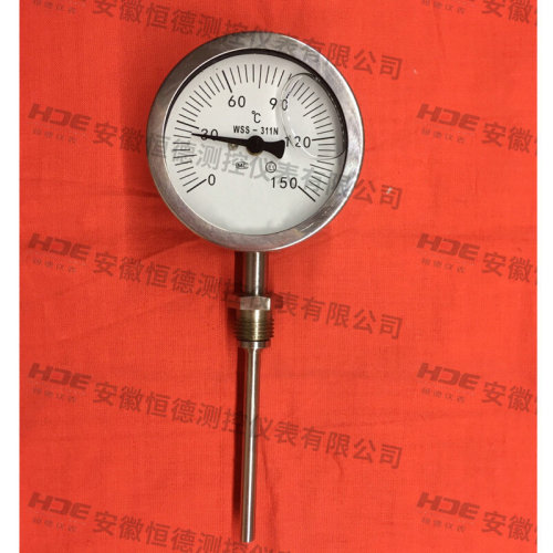 WSS-411W不锈钢双金属温度计 径向温度表 热套式WSS-401W