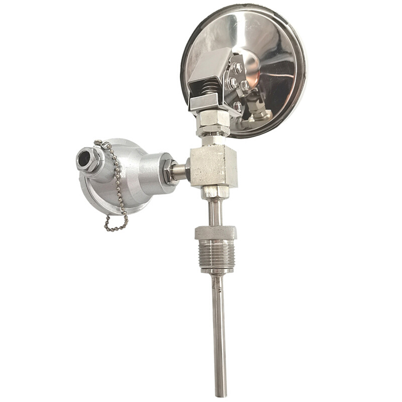 不锈钢远传双金属温度计WSSP-481 581一体化热电阻4-20mA 0~100℃