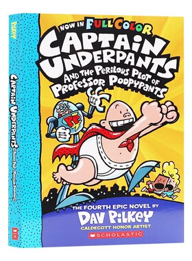 【内裤超人动画剧集漫画新书】 学乐内裤超人漫画桥梁书Captain Underpants #4内裤超人与史屁多教授 内裤超人动画剧集漫画dog man