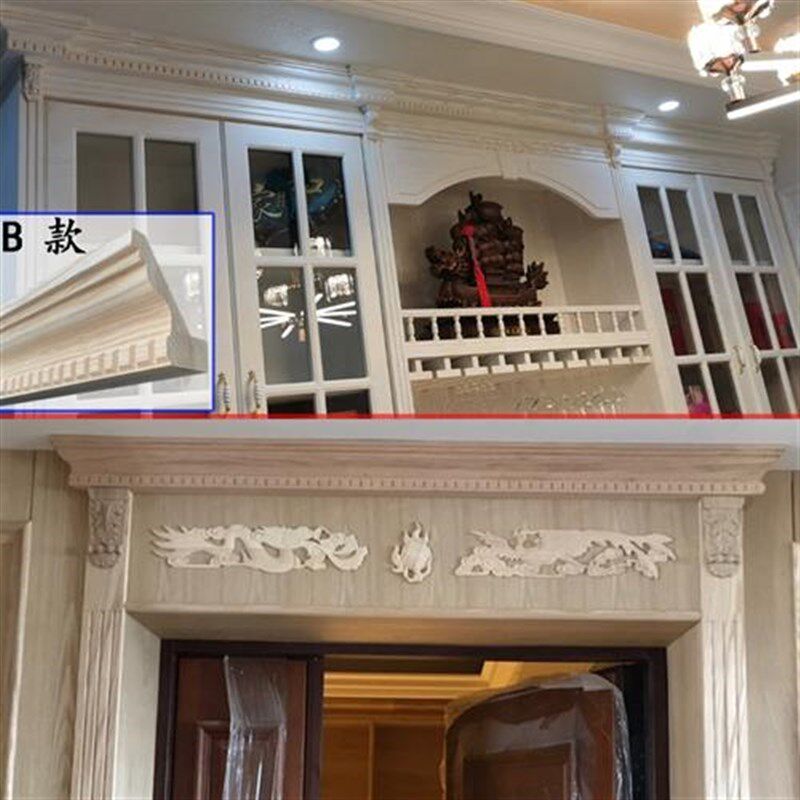 实木线条衣柜顶角k线吊顶白木水曲柳家具装饰线压边线背景墙阴角