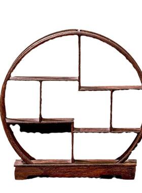 实木小型博古架小多宝格茶具查茶杯茶壶夹子古风客厅玄关书房摆件