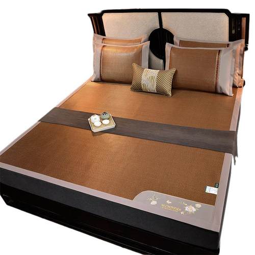 双面简约藤席可折叠凉席夏季床上用品可机水洗冰丝席三件套南通市