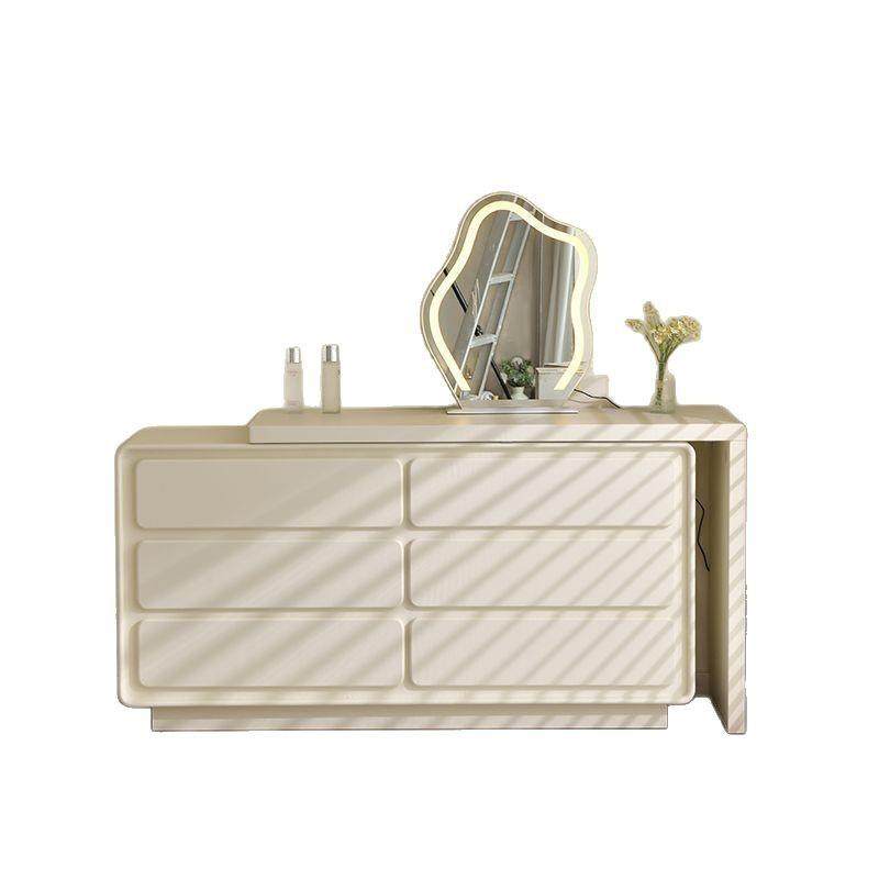 实木圆角梳妆台白烤漆化妆桌收纳柜简约北欧多功能储物柜,住宅家具,梳妆台/桌,淘宝优惠券,粉丝福利购,淘宝优惠卷