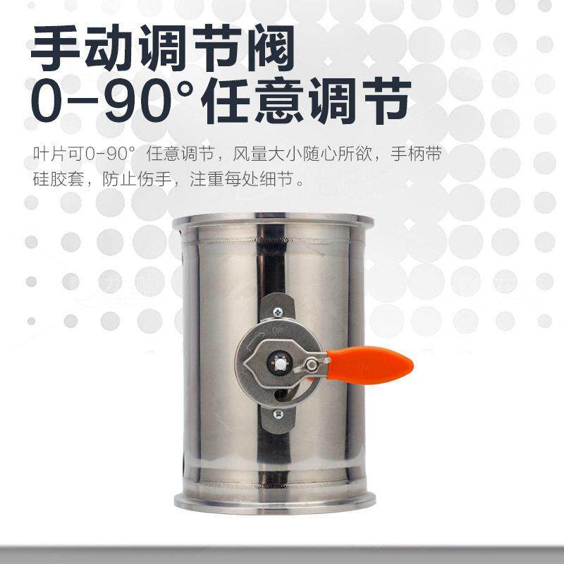 304不锈钢卡盘式电动手动风阀国标卡盘法兰风量调节阀蝶阀