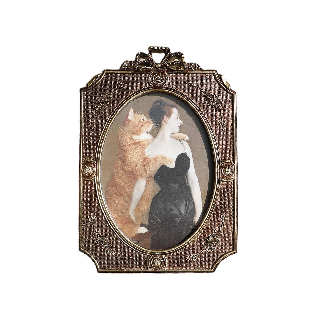 复古相花框挂墙台复拍古怀旧摆欧式雕摄影照装饰YNI小相框摆台家