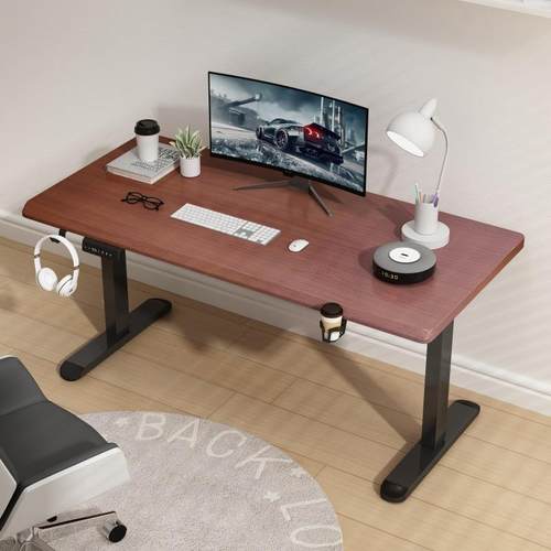 全实木面板电动升降桌腿电动书桌家用办公桌电竞可升降电脑桌
