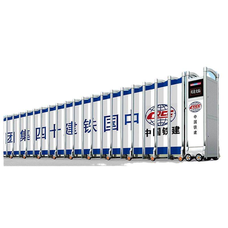 广告封板电动伸缩门厂房遥控无轨电动大门工厂学校单位自动伸缩门