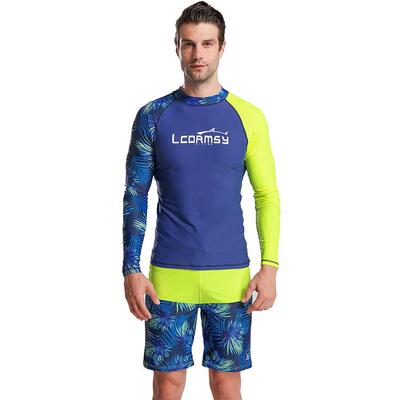 LCDRMSY/男士长袖短裤专业运动防晒浮潜冲浪服舒适速干游泳衣