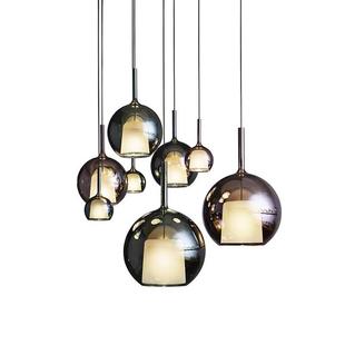 意式 极简餐厅吊灯玻璃多头别墅卧室床头挑空创意吧台楼梯间小吊灯