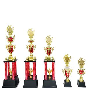 比赛足球篮球舞蹈艺术活动团体个人四柱大奖杯金属奖杯颁奖奖牌