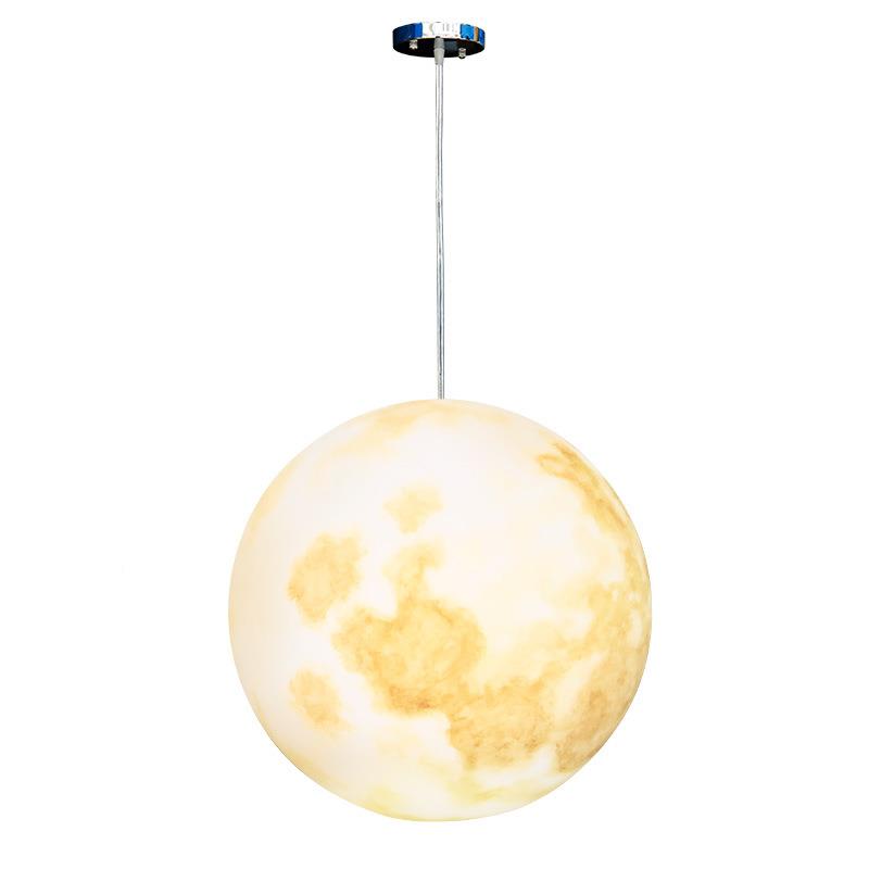 月球吊灯商灯场陈发光圆球创意顶灯网红餐吸厅走廊过美道氛围灯