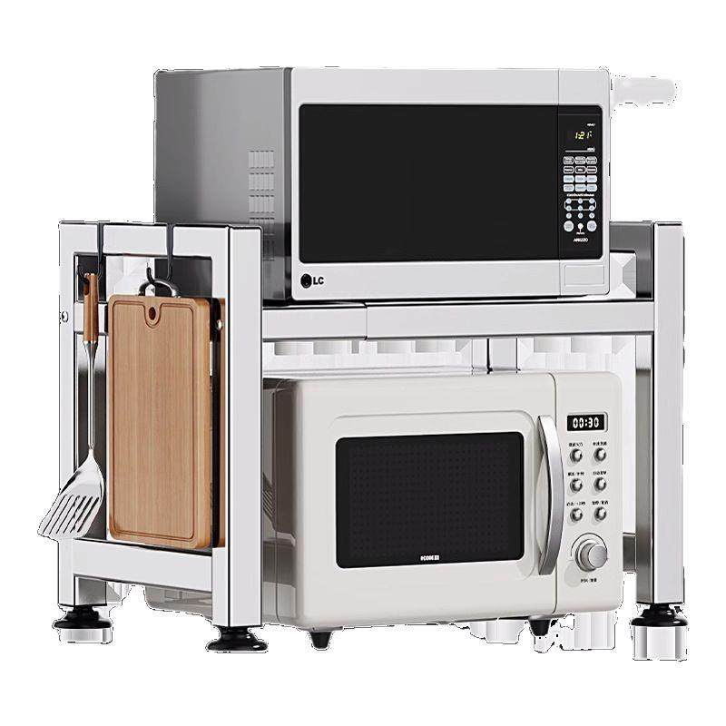 304不锈钢厨房置物架微波炉架子家用双层台面电饭锅收纳烤箱支架,厨房/烹饪用具,微波炉置物架,淘宝优惠券,粉丝福利购,淘宝优惠卷