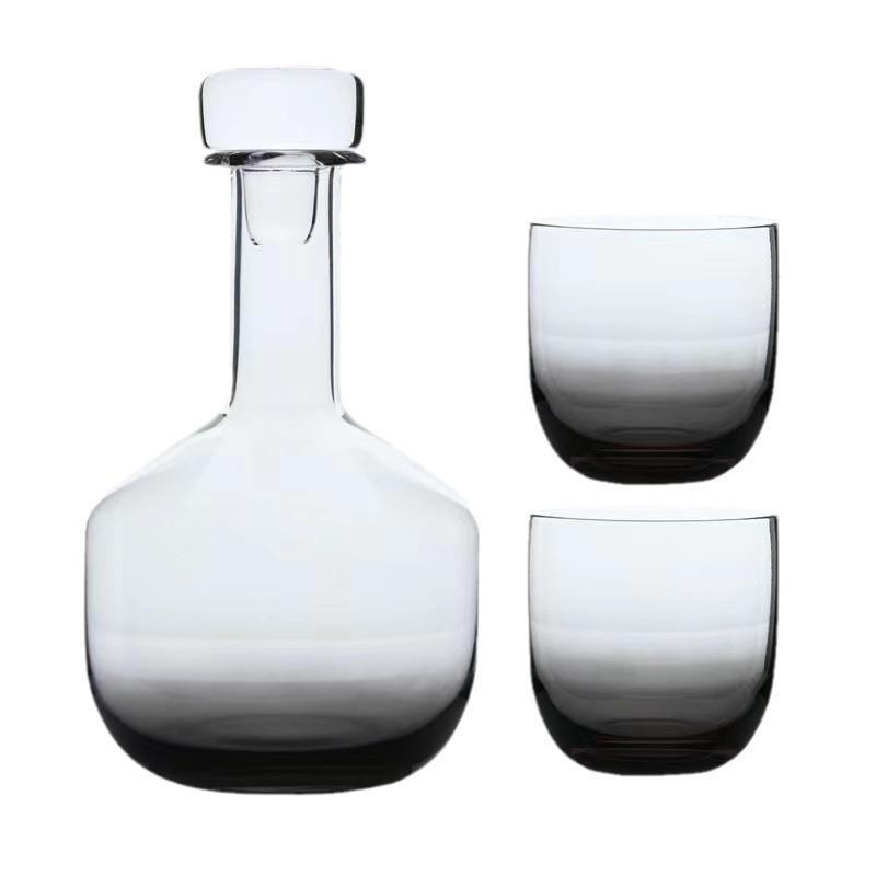 北欧创意水晶玻璃醒酒器醒酒器套装样板间吧台酒柜酒具摆件摆件